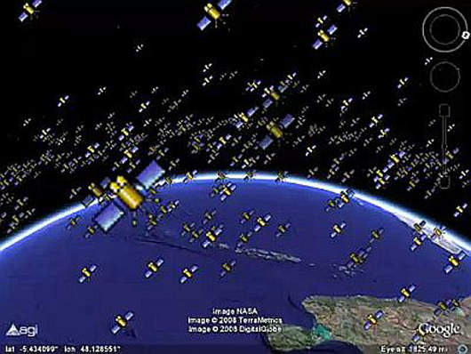 人造衛星的密度 神奇的Google看地球(Google Earth Satellites) 人造衛星的密度 神奇的Google看地球(Google Earth Satellites)