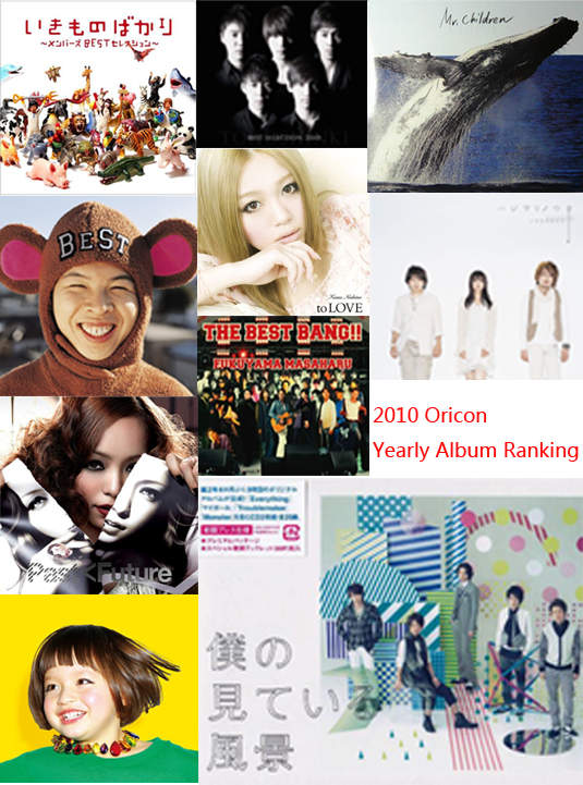 日本公信榜 Oricon 發表2010年度專輯銷售Top 10 日本公信榜 Oricon 發表2010年度專輯銷售Top 10