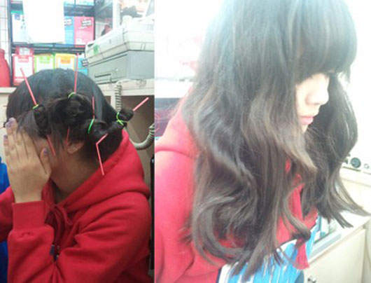 吸管捲髮妹：我是便利商店工讀生喔～