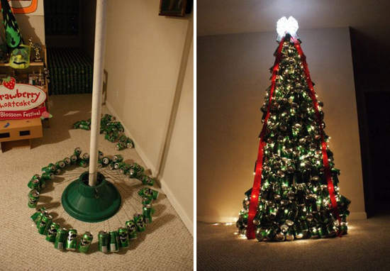 啤酒罐聖誕樹 環保又新鮮♥(如果你沒醉的話)