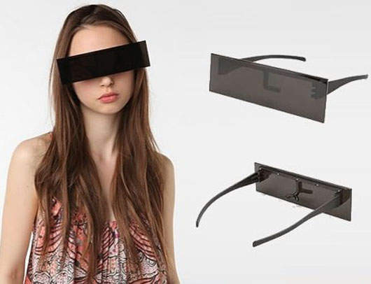 超酷黑長方形墨鏡～酷似打黑馬賽克