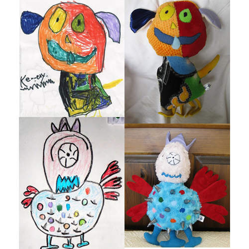 小朋友天馬行空的塗鴉 獨一無二布偶化! 小朋友天馬行空的塗鴉 獨一無二布偶化!