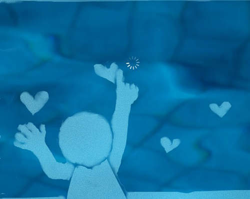 在起霧的玻璃上作畫　其實還蠻困難的（汗）