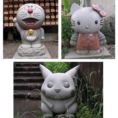 連神社也有哆啦A夢款！還有Kitty、皮卡丘也來參一咖♥