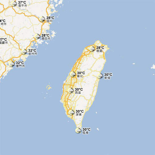 Google Weather  地圖現在也可以看天氣! Google Weather  地圖現在也可以看天氣!