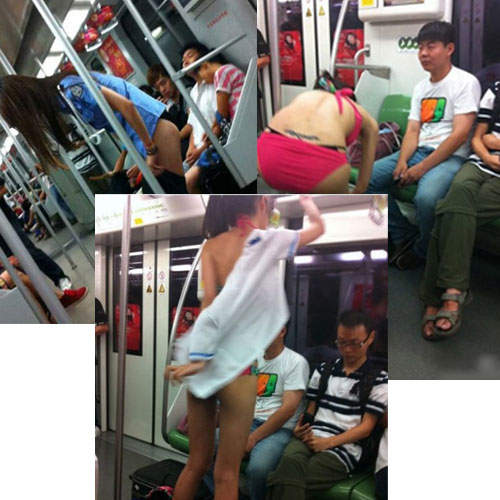 "更衣女"地鐵換衣服  真的很趕(敢)?! "更衣女"地鐵換衣服  真的很趕(敢)?!