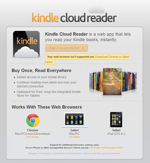 亞馬遜出款Kindle Cloud Reader  看書可以更方便了 亞馬遜出款Kindle Cloud Reader  看書可以更方便了