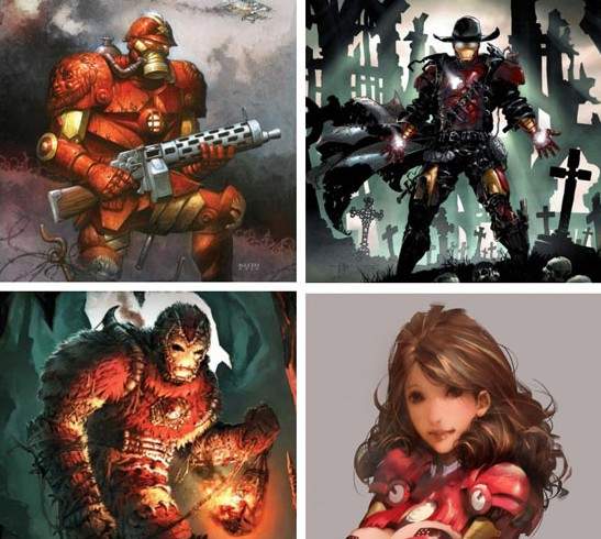 不同時期的鋼鐵人　呃...怎麼會有鋼鐵女？