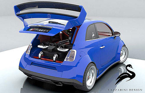 如果可愛的Fiat 500裝上來自法拉利的V8引擎...
