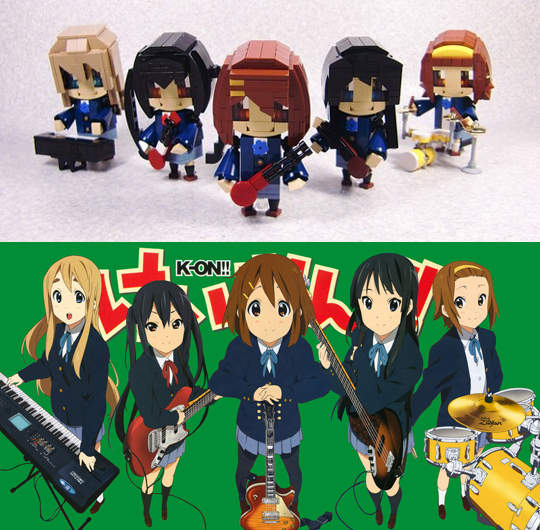 用樂高拼成的《K-ON!輕音部》少女 ♪ 用樂高拼成的《K-ON!輕音部》少女 ♪