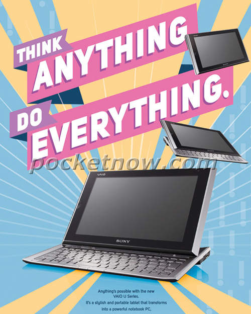 Sony最新海報 透露將推出混合型《VAIO U》筆電! Sony最新海報 透露將推出混合型《VAIO U》筆電!
