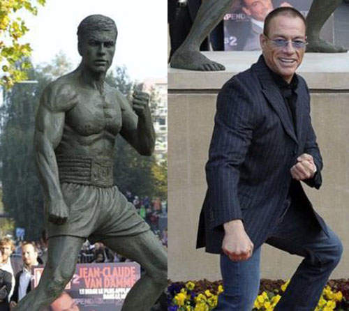 尚克勞德范達美雕像揭幕 布魯塞爾肌肉男依然硬漢無誤 尚克勞德范達美雕像揭幕 布魯塞爾肌肉男依然硬漢無誤