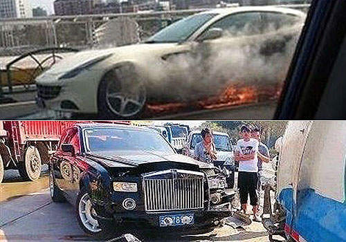 名車落難！法拉利和勞斯萊斯在中國大陸相繼壯烈成仁 (嘆)