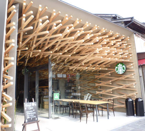 插滿木條的星巴克　揪～竟是怎麼一回事？