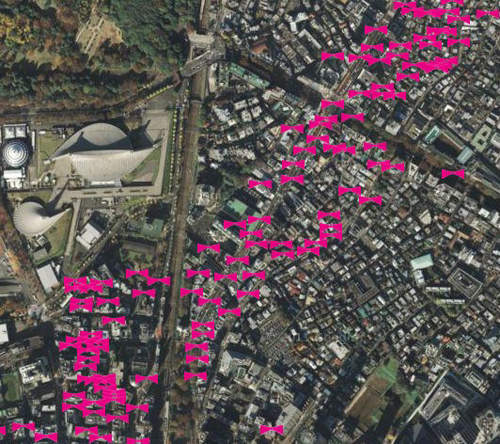 涉谷地圖上出現大量蝴蝶結!難道是......Σ(゚Д゚; 涉谷地圖上出現大量蝴蝶結!難道是......Σ(゚Д゚;