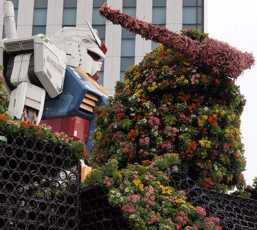 花之鋼彈 台場展出以綠化城市為概念的鋼彈胸像 完成啦 花之鋼彈 台場展出以綠化城市為概念的鋼彈胸像 完成啦