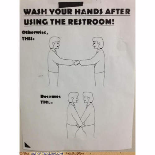 男生們上完廁所後如果不洗手就會變成這樣......