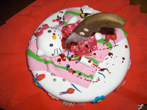 《殭屍凱蒂貓》HELLO KITTY獵奇蛋糕 《殭屍凱蒂貓》HELLO KITTY獵奇蛋糕