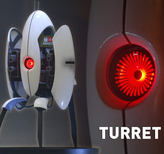 《傳送門》講話超萌的機槍塔Turret機器人模型 