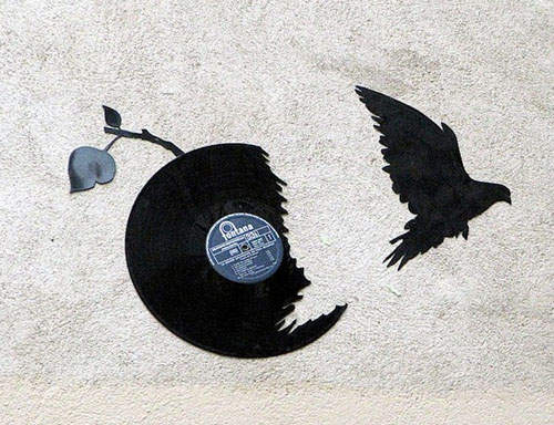 是真的~黑膠唱片也能變成街頭藝術品 是真的~黑膠唱片也能變成街頭藝術品
