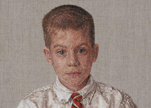 家族《十字繡人像畫》~有種油畫的感覺 家族《十字繡人像畫》~有種油畫的感覺