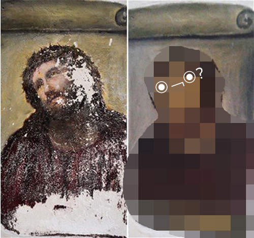 西班牙婆婆修復教堂壁畫出包 耶穌表示:...... 西班牙婆婆修復教堂壁畫出包 耶穌表示:......