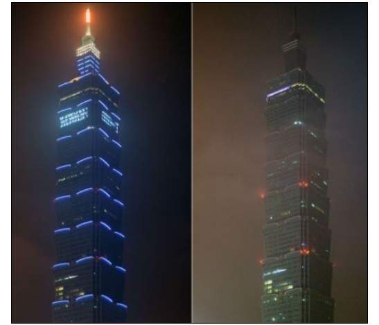 《地球一小時》全世界接力省電的對比圖 《地球一小時》全世界接力省電的對比圖