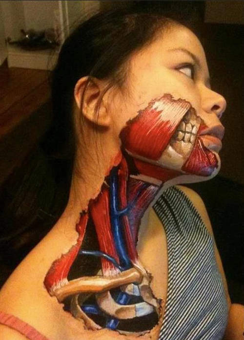 超真實《肌肉人體彩繪》~想要嚇死人也不用這樣吧? 超真實《肌肉人體彩繪》~想要嚇死人也不用這樣吧?