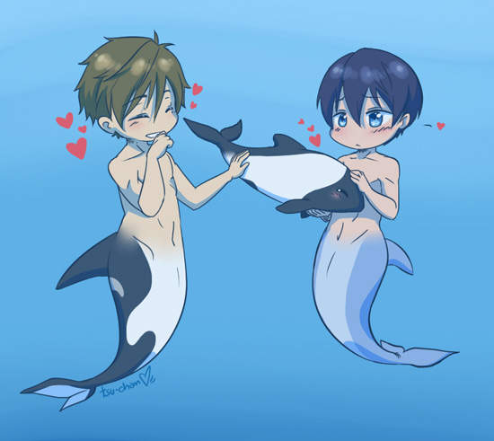 當《FREE！》化身美男魚 各個萌慘了
