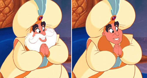 迪士尼《有無鬍子的差別》看起來還真有點詭異XD 迪士尼《有無鬍子的差別》看起來還真有點詭異XD