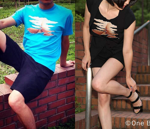 《妄攝乳感T-Shirt》撕裂版登場 而且還是no bra喔>/////< 《妄攝乳感T-Shirt》撕裂版登場 而且還是no bra喔>/////<