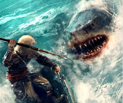 《刺客教條4：黑旗》一月一萬元孤島求生記（抓到鯊魚惹～）