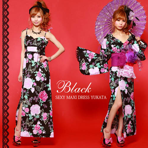 穿脫超方便的2WAY《長洋裝浴衣》還性感開高衩喔>//////< 穿脫超方便的2WAY《長洋裝浴衣》還性感開高衩喔>//////<