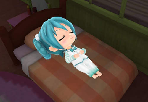 《初音ミク Project mirai 2》初音穿睡衣一起睡覺晚安安(躺) 《初音ミク Project mirai 2》初音穿睡衣一起睡覺晚安安(躺)