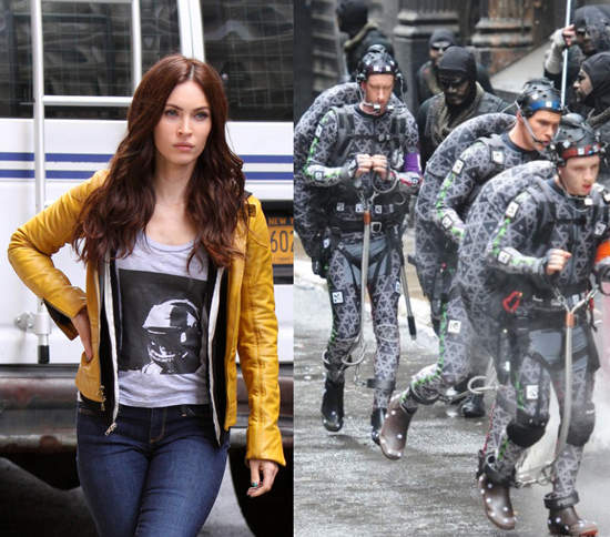 《忍者龜片場照》記者梅根與特效前烏龜出現