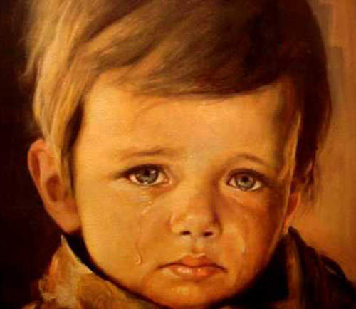 哭泣的少年　一幅會導致神秘失火事件的怪畫
