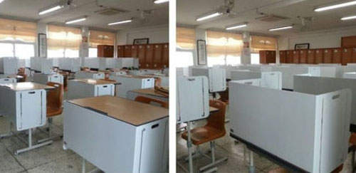 韓 《防作弊桌》直接趴下睡死比較快吧XD?(誤) 韓 《防作弊桌》直接趴下睡死比較快吧XD?(誤)