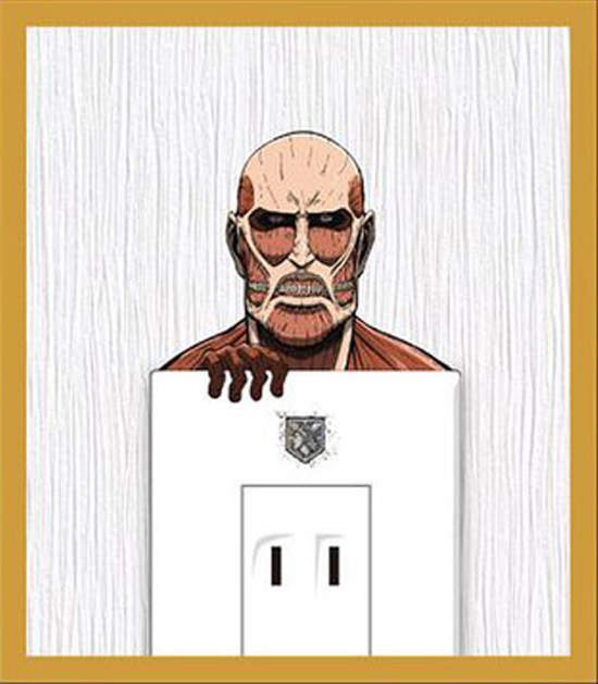 《進擊的巨人》意外有萌感的插座貼紙 《進擊的巨人》意外有萌感的插座貼紙