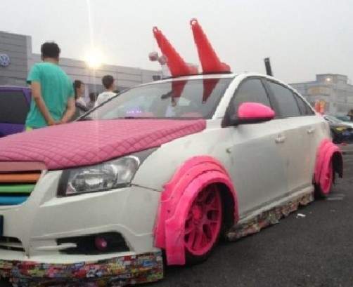 大陸《改裝車車》當他們都變成粉紅色的時候......