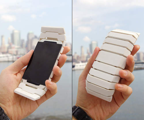 國外研發：全新「可彎曲」毛毛蟲手機原型　未來接聽電話更動～感