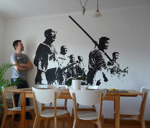 描出《黑澤明電影經典畫面》有這種壁畫超酷der~ 描出《黑澤明電影經典畫面》有這種壁畫超酷der~