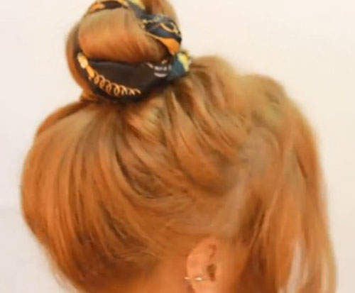 《絲巾丸子頭》天氣冷懶得洗頭就靠這招～（噓）