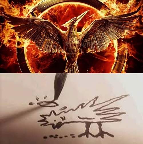 《飢餓遊戲學舌鳥仿妝》這畫了導演會哭吧...... 《飢餓遊戲學舌鳥仿妝》這畫了導演會哭吧......