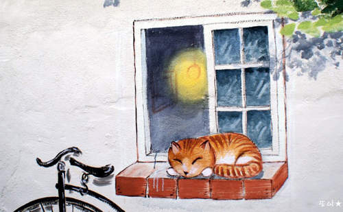 馬山《彎曲壁畫村》辛普森家族等你來跟牠合照喔XD 馬山《彎曲壁畫村》辛普森家族等你來跟牠合照喔XD