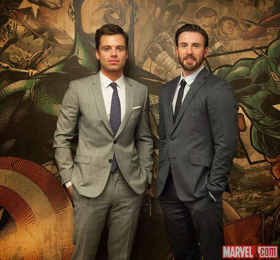 《美國隊長2》宣傳 冬兵&隊長現身Marvel總部 《美國隊長2》宣傳 冬兵&隊長現身Marvel總部