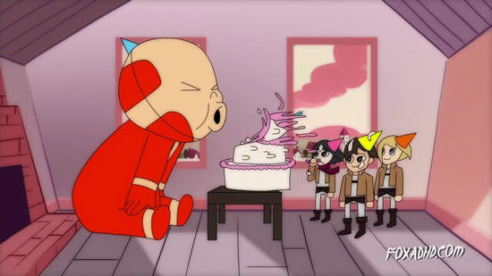 惡搞《進擊的巨人》調查兵團收養了萌巨人(((ﾟдﾟ)))