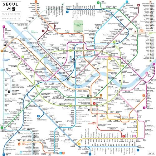 《法國人畫的首爾地鐵圖與日本人畫的台北捷運圖》相比 兩者最大不同處是? 《法國人畫的首爾地鐵圖與日本人畫的台北捷運圖》相比 兩者最大不同處是?
