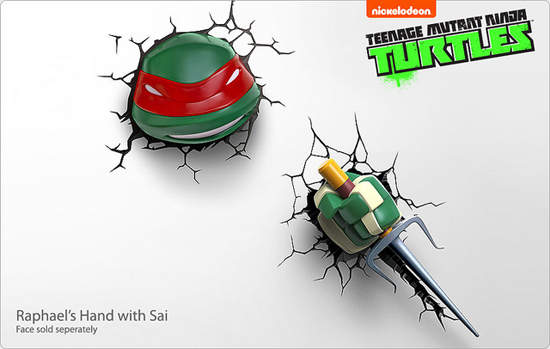 《忍者龜立體壁燈》啊啊啊我家牆壁被打破了