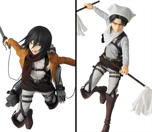 進擊的巨人《RAH米卡莎＆里維兵長模型》逼真布料好棒棒（偷摸）