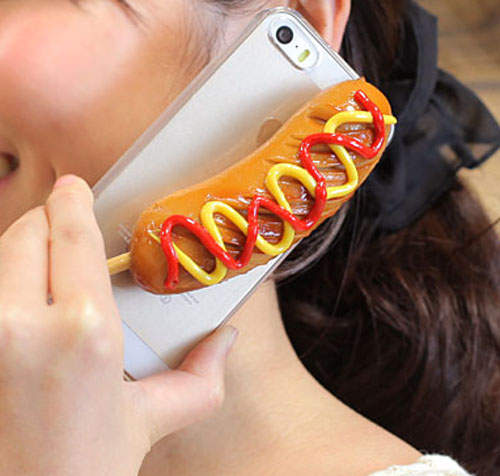 美食手機殼　掛一條熱狗在臉上才叫真煞氣